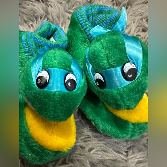 VINTAGE Teenage Mutant Ninja Turtles Leonardo Toddler slippers size 10 - Picture 5 of 6
